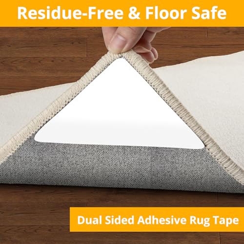 12 PCS Rug Tape, Rug Pad Gripper for Hardwood Floors, Double Sided Adhesive Carpet Tape, Reusable Anti Slip Rug Grips for Area Rugs to Keep Rugs in... 12 PCS Rug Tape, Rug Pad Gripper for Hardwood Floors, Double Sided Adhesive Carpet Tape, Reusable Anti Slip Rug Grips for Area Rugs to Keep Rugs in...