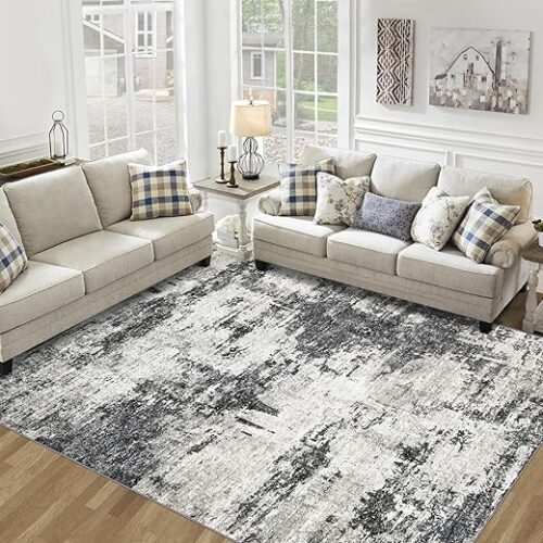 8x10 Area Rugs for Living Room: Abstract Washable Rug with Anti-Slip Backing Non-Shedding Stain-Resistant Soft Modern Large Carpet for Bedroom...