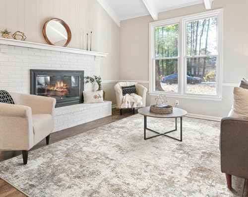 9x12 Area Rug Living Room Rugs - Washable Neutral Modern Abstract Soft Thin Large Rug Indoor Floor No Slip Rug Carpet for Bedroom Under Dining...