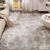 9x12 Area Rug Living Room Rugs - Washable Neutral Modern Abstract Soft Thin Large Rug Indoor Floor No Slip Rug Carpet for Bedroom Under Dining...