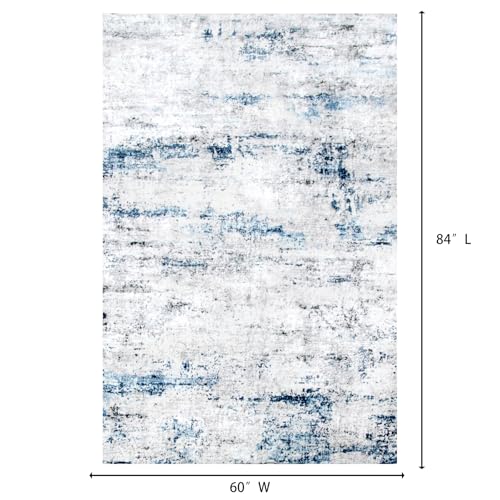 Area Rug Living Room Rugs: 5x7 Large Soft Indoor Carpet Modern Abstract Rug with Non Slip Rubber Backing for Under Dining Table Nursery Home Office... Area Rug Living Room Rugs: 5x7 Large Soft Indoor Carpet Modern Abstract Rug with Non Slip Rubber Backing for Under Dining Table Nursery Home Office...