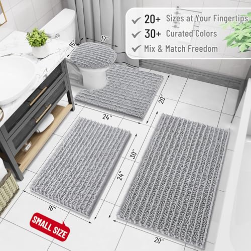 Arotive Luxury Chenille Bathroom Rug Mat, Extra Soft Thick Absorbent Shaggy Bath Rugs, Non-Slip Machine Wash Dry, Plush Bath Mats for Bathroom,...