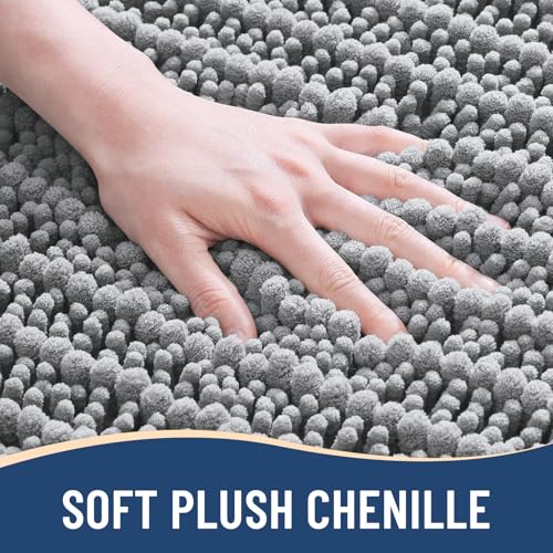 Arotive Luxury Chenille Bathroom Rug Mat, Extra Soft Thick Absorbent Shaggy Bath Rugs, Non-Slip Machine Wash Dry, Plush Bath Mats for Bathroom,...