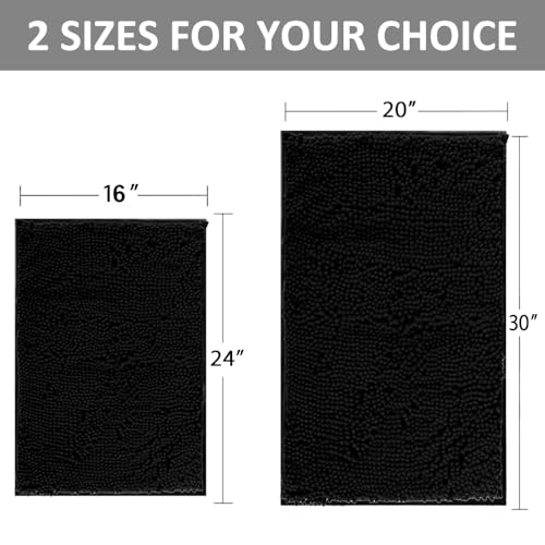 Bathroom Rugs Set 2 Piece Thick Chenille Bath Mats,Soft Quick Dry Bathroom Mats Plush Absorbent Bath Rugs With Non-Slip Pvc Backing, Rug for...