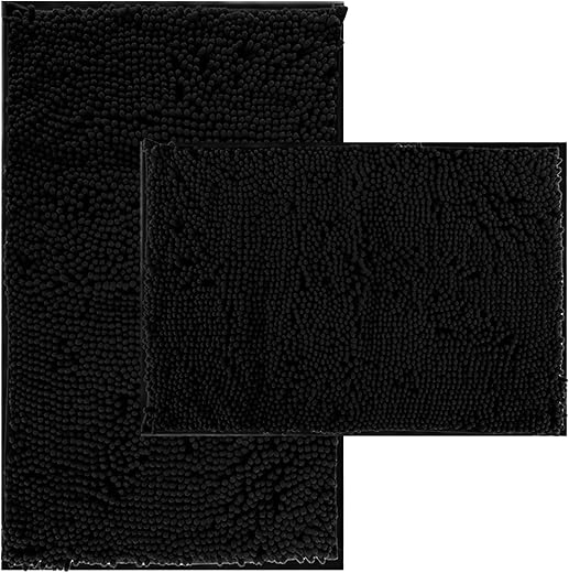 Bathroom Rugs Set 2 Piece Thick Chenille Bath Mats,Soft Quick Dry Bathroom Mats Plush Absorbent Bath Rugs With Non-Slip Pvc Backing, Rug for...