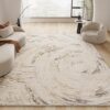 Beige Brown Neutral Rug 5x7 Area Rugs for Living Room Bedroom Dining Room Under Table Office Rug Washable Modern Abstract Carpet Easy Maintain...