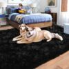 Black Rug for Bedroom, Soft Shaggy Modern Shag 4x6 Area Rugs for Living Room, Upgrade Non-Slip Plush Fluffy Carpet for Kids Boys Girls Room Dorm...