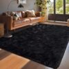 Black Rugs for Living Room Fluffy 4x6 ft Bedroom Rug Non-Slip Area Rugs Shag Carpet for Nursery Kids PlayRoom Dorm Office Indoor Modern Plush...