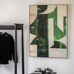 Cedar & Sage Emerald Abstract Framed Canvas