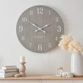 Churchgate Distressed Wooden Wall Clock
