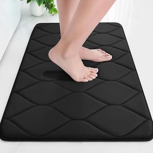 Colorxy Memory Foam Bathroom Rugs, Ultra Soft & Non-Slip Bath Mat, Water Absorbent and Machine Washable Bath Carpet Rug for Shower Bathroom Floor...