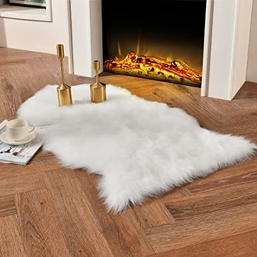 duduta Small White Faux Sheepskin Throw Rug 2x3 ft, Fluffy Shag Fur Chair Cover Washable duduta Small White Faux Sheepskin Throw Rug 2x3 ft, Fluffy Shag Fur Chair Cover Washable