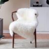 duduta Small White Faux Sheepskin Throw Rug 2x3 ft, Fluffy Shag Fur Chair Cover Washable