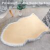 duduta Small White Faux Sheepskin Throw Rug 2x3 ft, Fluffy Shag Fur Chair Cover Washable