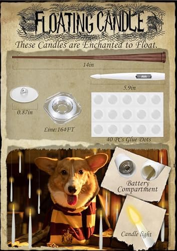 Floating Candles with Wand, 20 PCs Magic Hanging Candles, Flickering Warm Light Flameless Floating LED Candle with Wand Remote, Battery Operated... Floating Candles with Wand, 20 PCs Magic Hanging Candles, Flickering Warm Light Flameless Floating LED Candle with Wand Remote, Battery Operated...