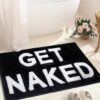 Get Naked Bath Mat Cute Bathroom Rugs 16" x 24" Non Slip Absorbent Black Bath Rug for Bathroom Floor and Shower Funny Decor for Apartment, Machine...
