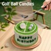 Golf Ball Birthday Candles, Golf Cake Topper & Mini Golf Club for Golf Birthday Party Decorations (White, Iron)