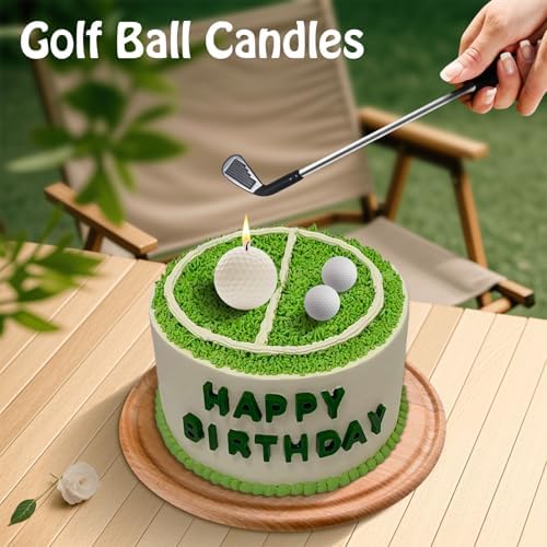 Golf Ball Birthday Candles, Golf Cake Topper & Mini Golf Club for Golf Birthday Party Decorations (White, Iron) Golf Ball Birthday Candles, Golf Cake Topper & Mini Golf Club for Golf Birthday Party Decorations (White, Iron)