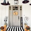 KOZYFLY Black and White Area Rug 27.5x43 Inches Striped Front Door Rug Cotton Washable Indoor Outdoor Rug Doormats Outdoor Small Striped Rugs for...