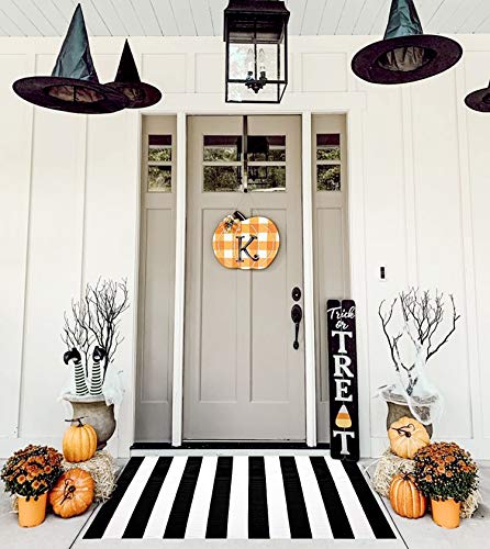KOZYFLY Black and White Area Rug 27.5x43 Inches Striped Front Door Rug Cotton Washable Indoor Outdoor Rug Doormats Outdoor Small Striped Rugs for... KOZYFLY Black and White Area Rug 27.5x43 Inches Striped Front Door Rug Cotton Washable Indoor Outdoor Rug Doormats Outdoor Small Striped Rugs for...