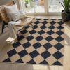 Lahome Checkered Easy Jute 3x5 Outdoor Patio Rug, Washable Rugs for Entryway Diamond Indoor Outdoor Living Room Carpet, Farmhouse Neutral Non Slip...