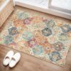 Lahome Moroccan Trellis Washable Rug, 2x3 Kitchen Rugs for Entryway Bathroom, Non-Slip Indoor Door Mat Ultra-Thin, Small Oriental Throw Carpet for...
