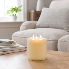 LED Wax Pool Multi Wick Pillar Candle