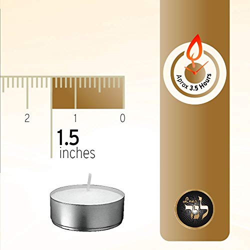 L'ner Tea Light Candles – Set of 100 Unscented Tea Lights – Burns Aprx. 3.5 Hour – Party & Ambience Candles – Restaurant Decorations L'ner Tea Light Candles – Set of 100 Unscented Tea Lights – Burns Aprx. 3.5 Hour – Party & Ambience Candles – Restaurant Decorations