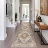Madane Runner Rug 2x8, Washable Hallway Runner Rugs, Non-Slip Low-Pile Soft Kitchen Rug Runner Laundry Room Rug, Vintage Throw Entry Foyer Mat for...