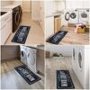 Non Slip Laundry Runner Rug - Farmhouse Kitchen Floor Mat for Mudroom and Bathroom - Black, 20 X 47 Inches