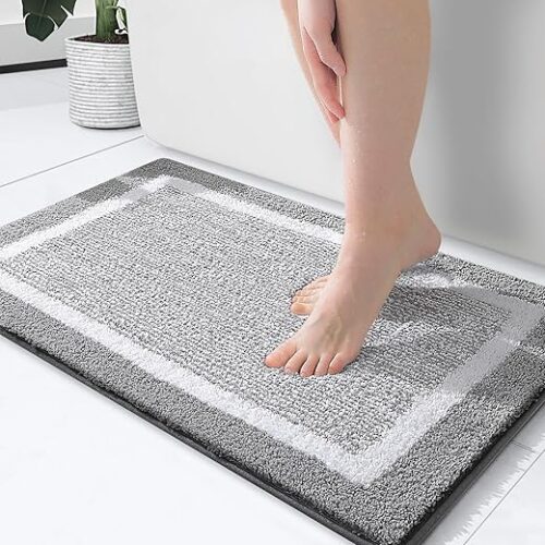 OLANLY Bathroom Rugs 24x16, Extra Soft and Absorbent Microfiber Bath Mat, Non-Slip, Machine Washable, Quick Dry Shaggy Bath Carpet, Suitable for...