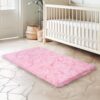 Pink Rug for Bedroom, 2x3 Fluffy Area Rugs for Living Room, Small Soft Shag Fuzzy Shaggy Carpets for Kids Boys and Girls Dorm with 4 Non-Slip Rug...