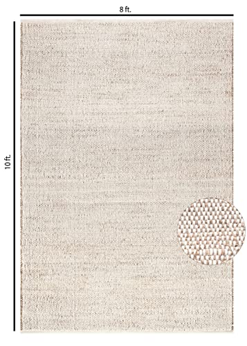 S & L Homes Jute Cotton Hand Woven Natural Farmhouse Area Rug for Living Room - Rustic Vintage Bohemian Décor - (8' x 10' Natural)