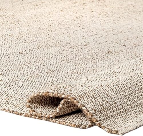 S & L Homes Jute Cotton Hand Woven Natural Farmhouse Area Rug for Living Room - Rustic Vintage Bohemian Décor - (8' x 10' Natural)