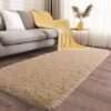 Soft Runner Rugs for Bedroom Hallways, 2x6 Beige Fluffy Shag Throw Area Rug Non Slip for Bedside Dorm, Long Shaggy Furry Carpet for Nursery Living...