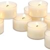 Stonebriar 96 Count White Unscented Smokeless Long Burning Clear Cup Tea Light Candles with 6 to 7 Hour Burn Time