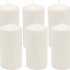 Stonebriar Unscented White Tall Pillar Candles, 65 Hour Burning Candle Pillars, Perfect for Decor, Weddings, Emergencies 3" X 6", 6 count