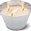 TIKI Citronella Candle 28-Ounce – Triple Wick Metal Bucket with Lid (Silver) – Long-Lasting Outdoor Candle for Patio, Deck, Garden, Backyard & Camping