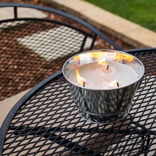 TIKI Citronella Candle 28-Ounce – Triple Wick Metal Bucket with Lid (Silver) – Long-Lasting Outdoor Candle for Patio, Deck, Garden, Backyard & Camping TIKI Citronella Candle 28-Ounce – Triple Wick Metal Bucket with Lid (Silver) – Long-Lasting Outdoor Candle for Patio, Deck, Garden, Backyard & Camping