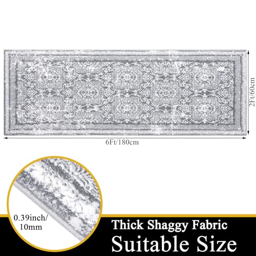 Vaukki Hallway Runner Rug, Vintage Shaggy Soft Laundry Rug Runner, Non Slip Entryway Mat, Washable Farmhouse Kitchen Area Carpet for Bathroom, and...