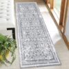 Vaukki Hallway Runner Rug, Vintage Shaggy Soft Laundry Rug Runner, Non Slip Entryway Mat, Washable Farmhouse Kitchen Area Carpet for Bathroom, and...