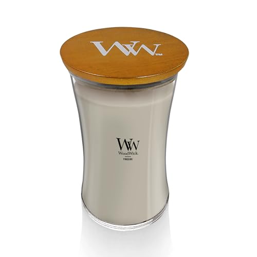 WoodWick Large Hourglass Fireside Candle Premium Soy Blend Wax Crackles as it burns Perfect for Gifting