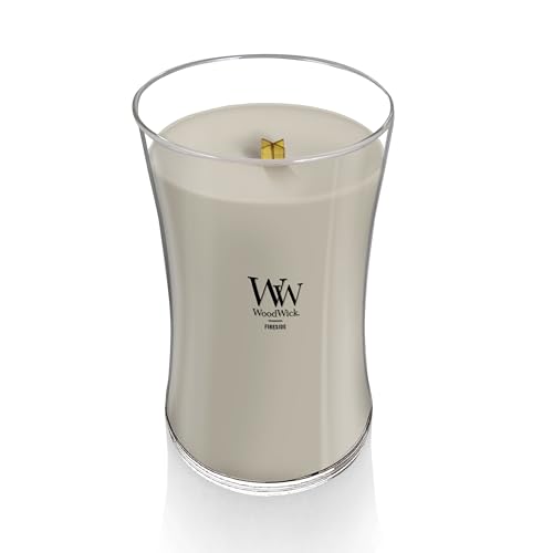 WoodWick Large Hourglass Fireside Candle Premium Soy Blend Wax Crackles as it burns Perfect for Gifting
