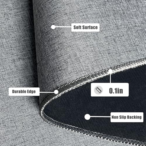 Yancorp 16"x26" Ultra Thin Gray Bathroom Rugs,Low Profile Bath Mat Non Slip Fit Under Door Absorbent Shower Rug Washable Grey Indoor Door Mat Small
