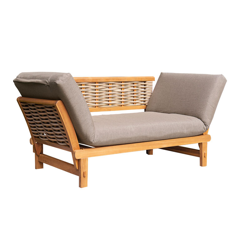 Bronwyn Teak and Sunbrella Cushion Convertible Outdoor Daybed