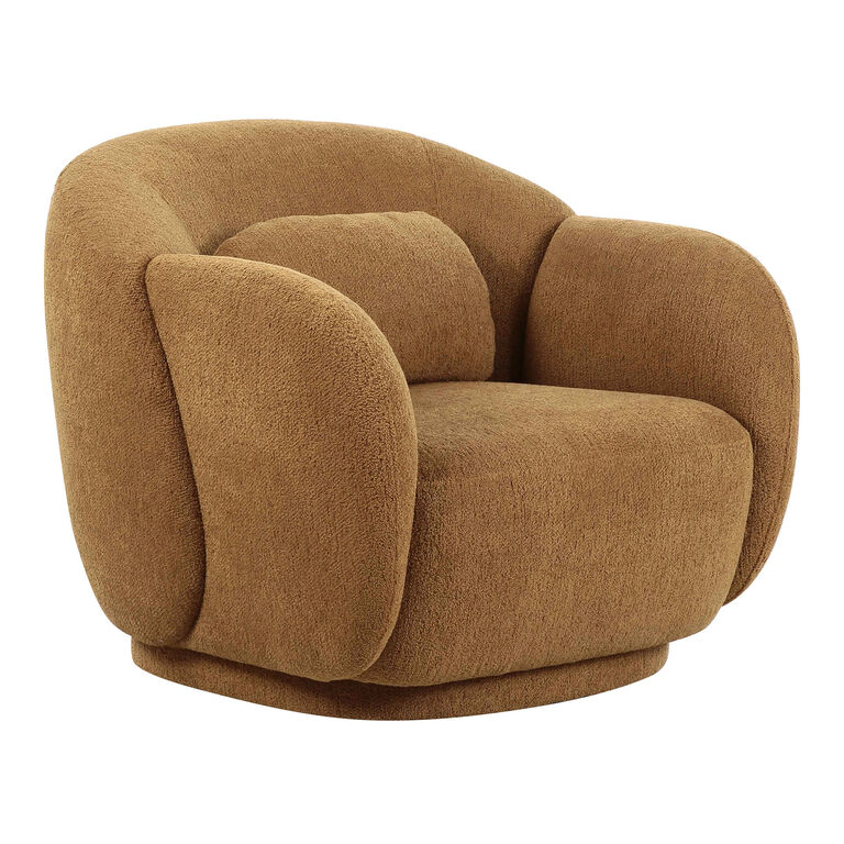 Clements Boucle Curved Mid Century Upholstered Chair