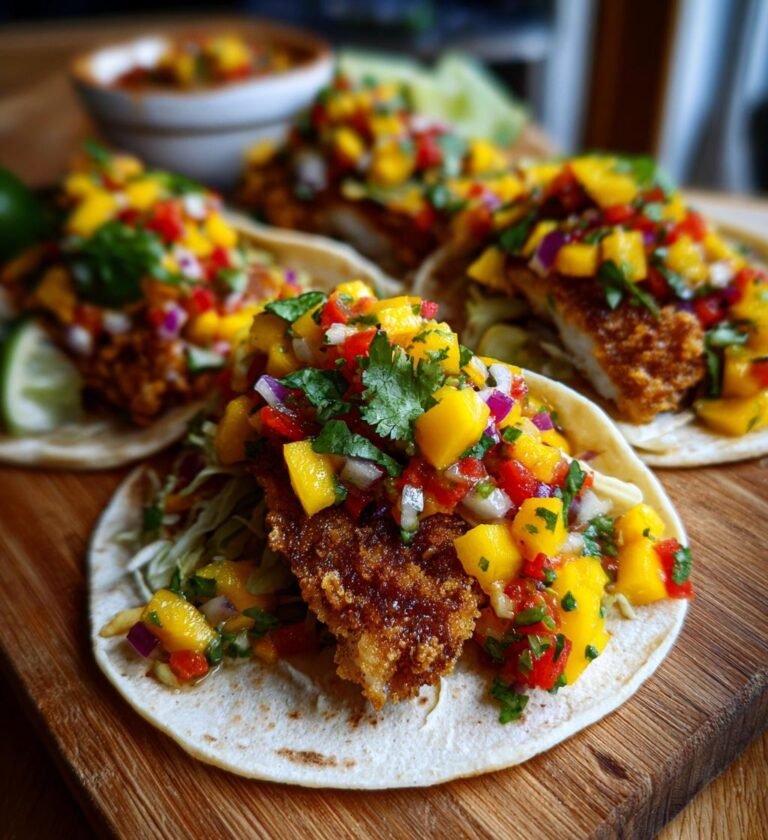 fish tacos with mango salsa