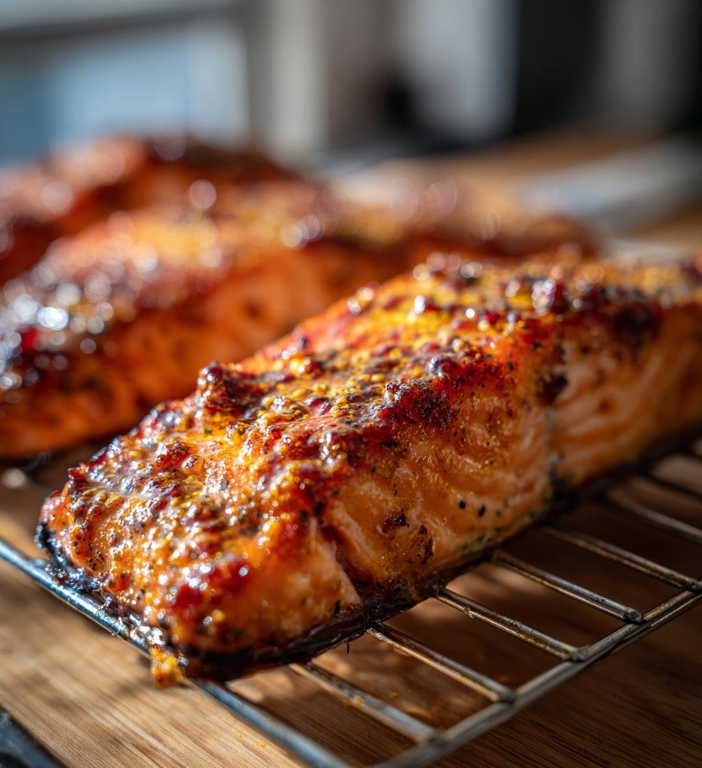 Baked Salmon with Mustard Glaze - Easy and Delicious Recipe - step by step