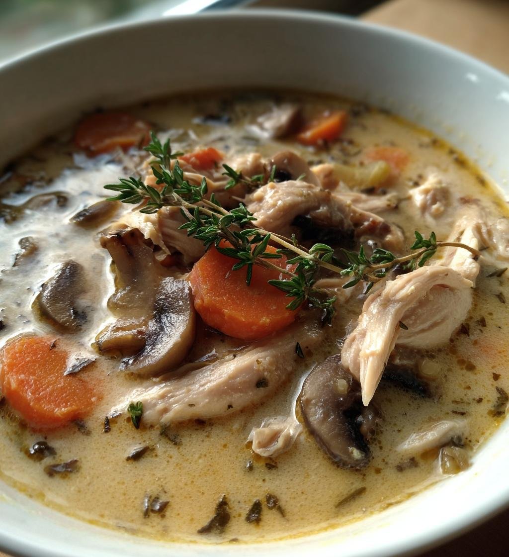 Slow Cooker Chicken and Mushroom Soup – Easy and Creamy Comfort Food