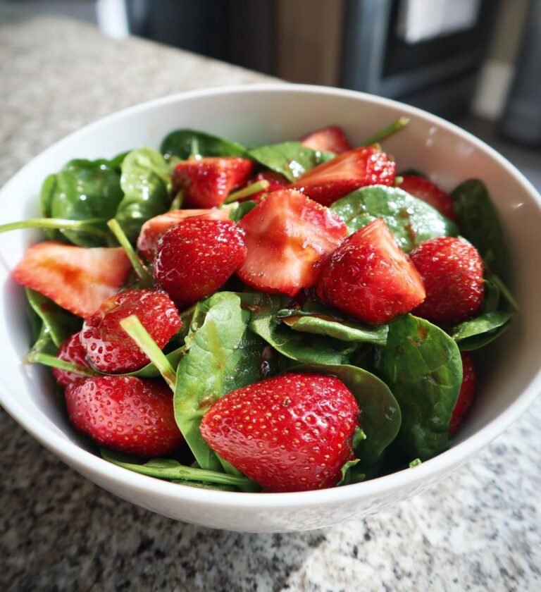 strawberry spinach salad with balsamic